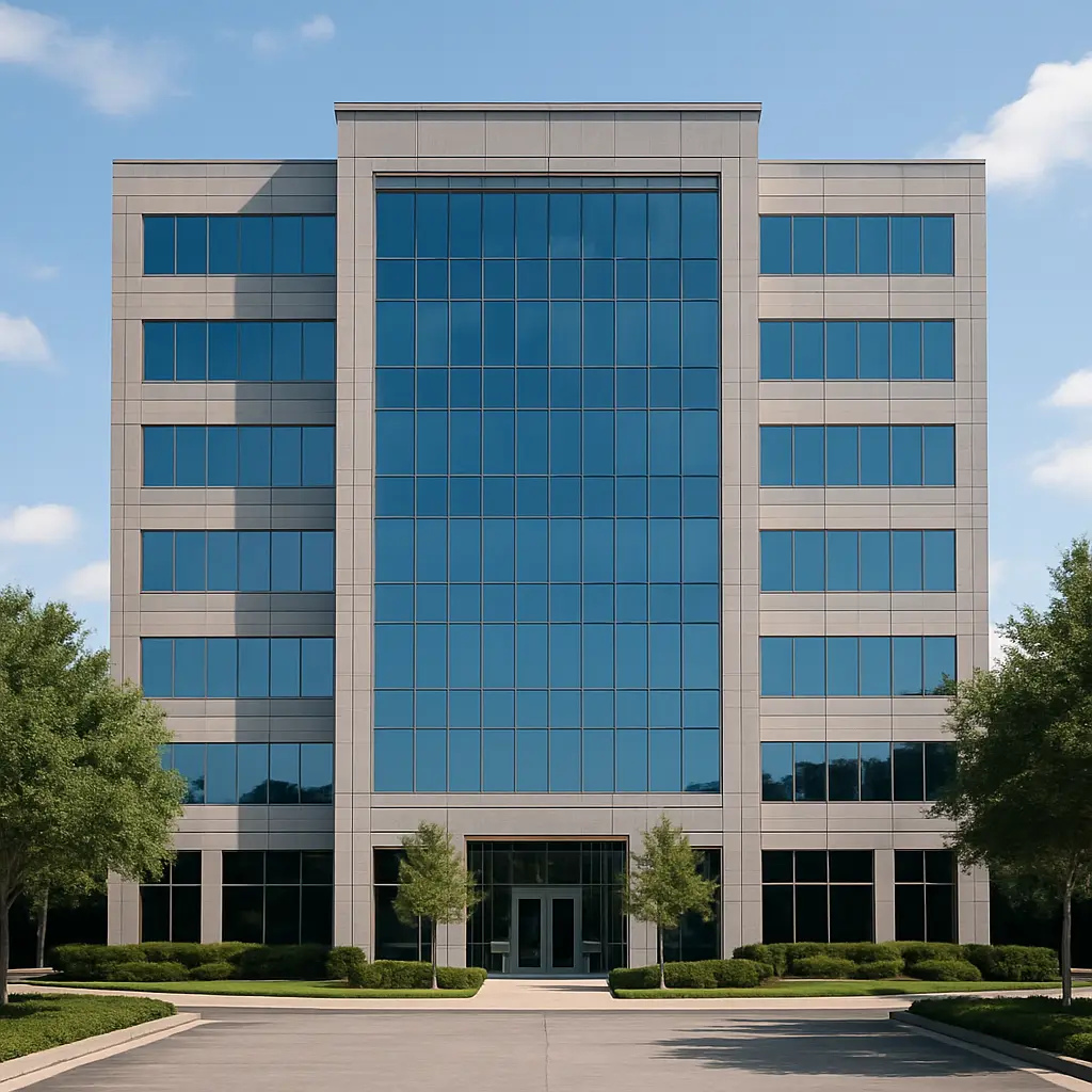 Outside photo of a large corporate building
